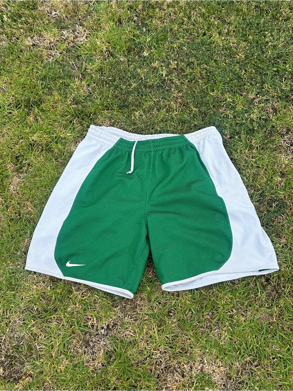 Reversible Green and White Nike Shorts (Large)